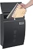 Trintion Letter Box with Viewing Windows, Post Box Wall Mounted Lockable, Weatherproof Post Box with 4 Keys Sleek Curvy Modern Letterbox for Keep Your Mail Safe (Black)