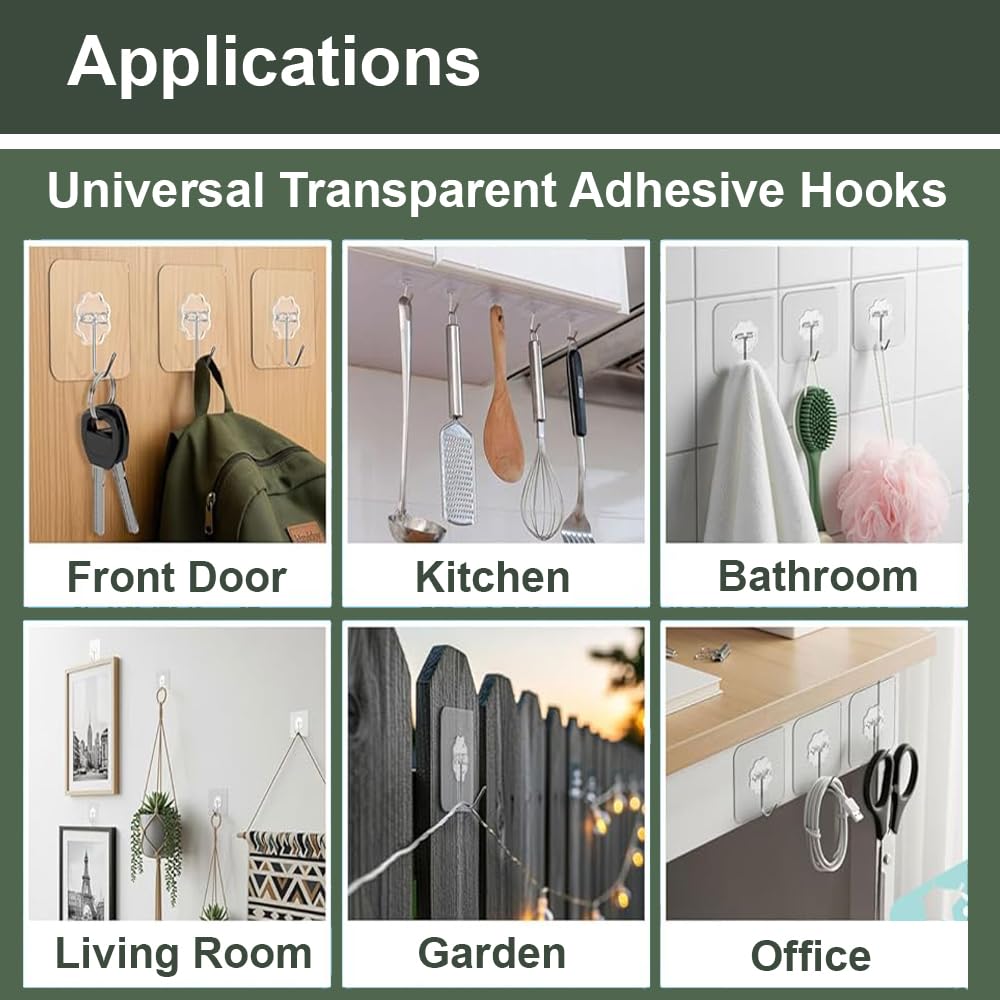 DALUCI Self Adhesive Hooks - Damage-Free Wall Hanging -9