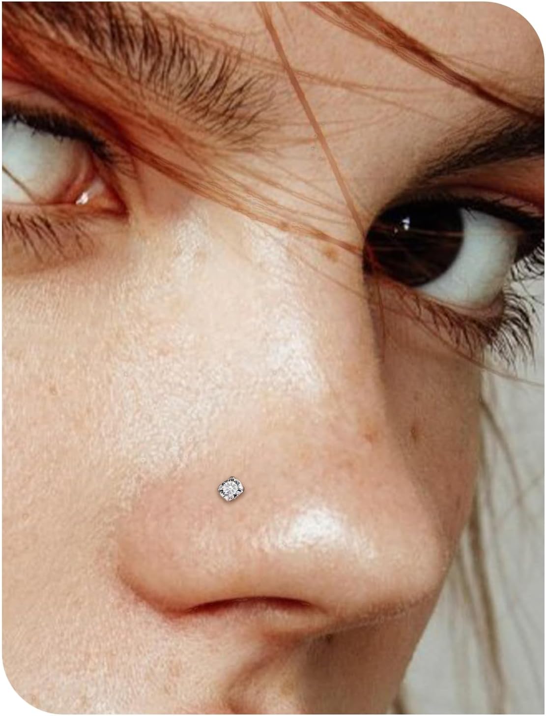 15 Pcs 18G 20G Surgical Steel Nose Rings Studs for Women Opal Nose Rings Diamond CZ Nose Studs L Shaped Nose Nostril Piercing Jewelry Hypoallergenic - Image 5