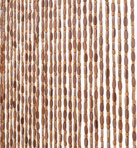 FlavorThings 52 Strands Brown Wood and Bamboo Beaded Curtain for ...