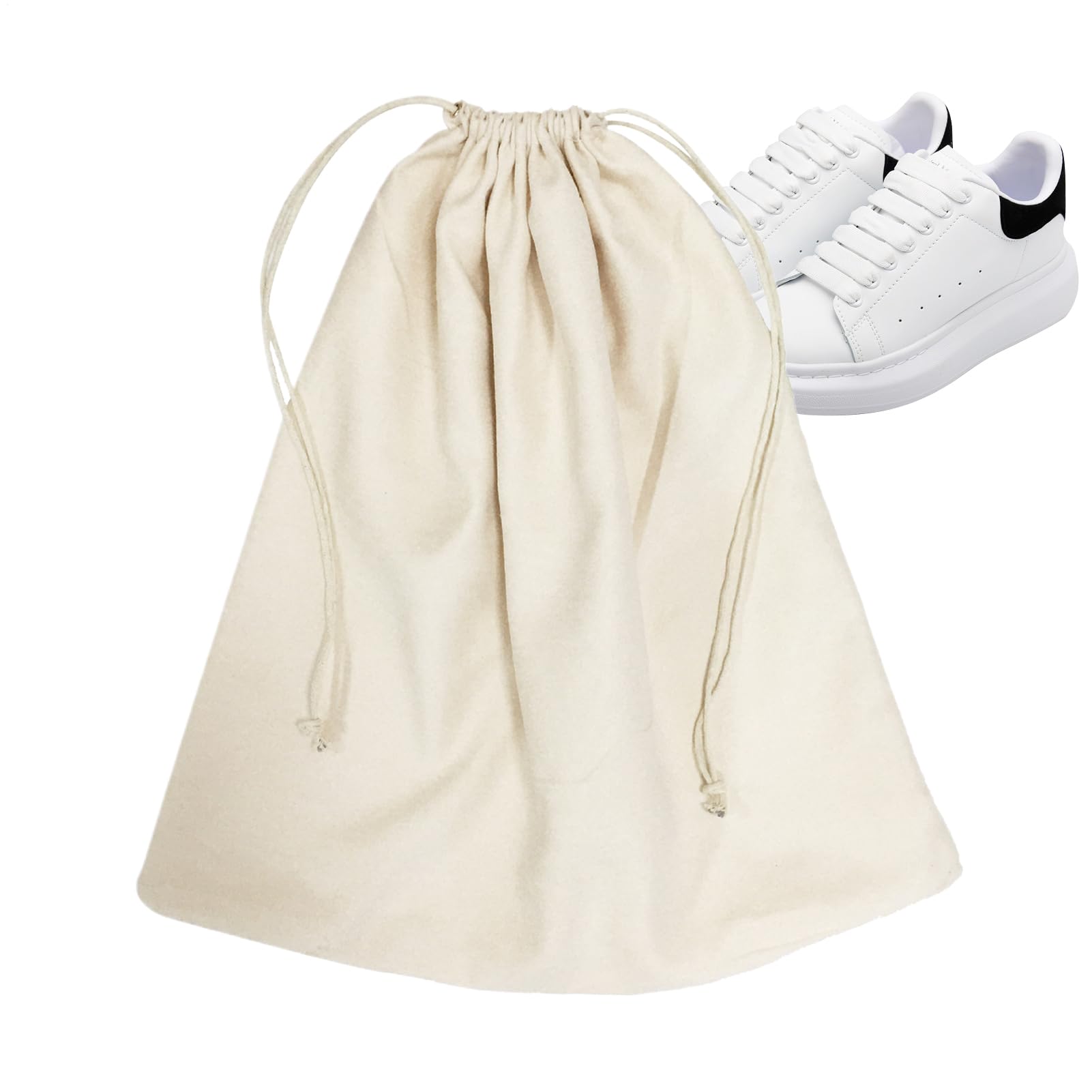 Supkeyer 10PCS Bianco Portable Scarpe Borsa da Viaggio stoccaggio Sacchetto Coulisse Sacchetti in Tessuto Non Tessuto