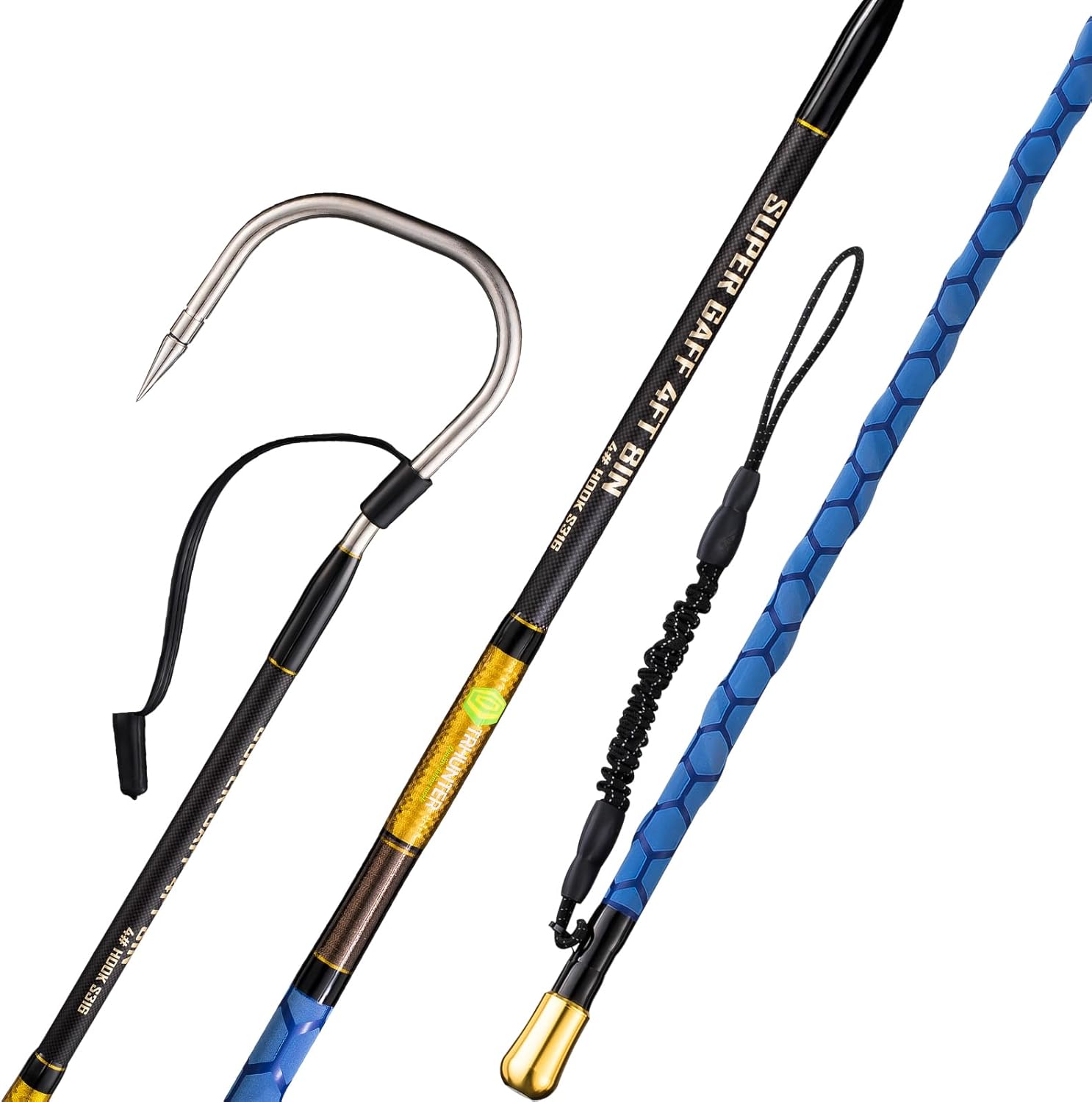 Carbon Fiber Fishing Gaff Saltwater Fish Gaff with S316 Stainless Steel Fishing Hook
