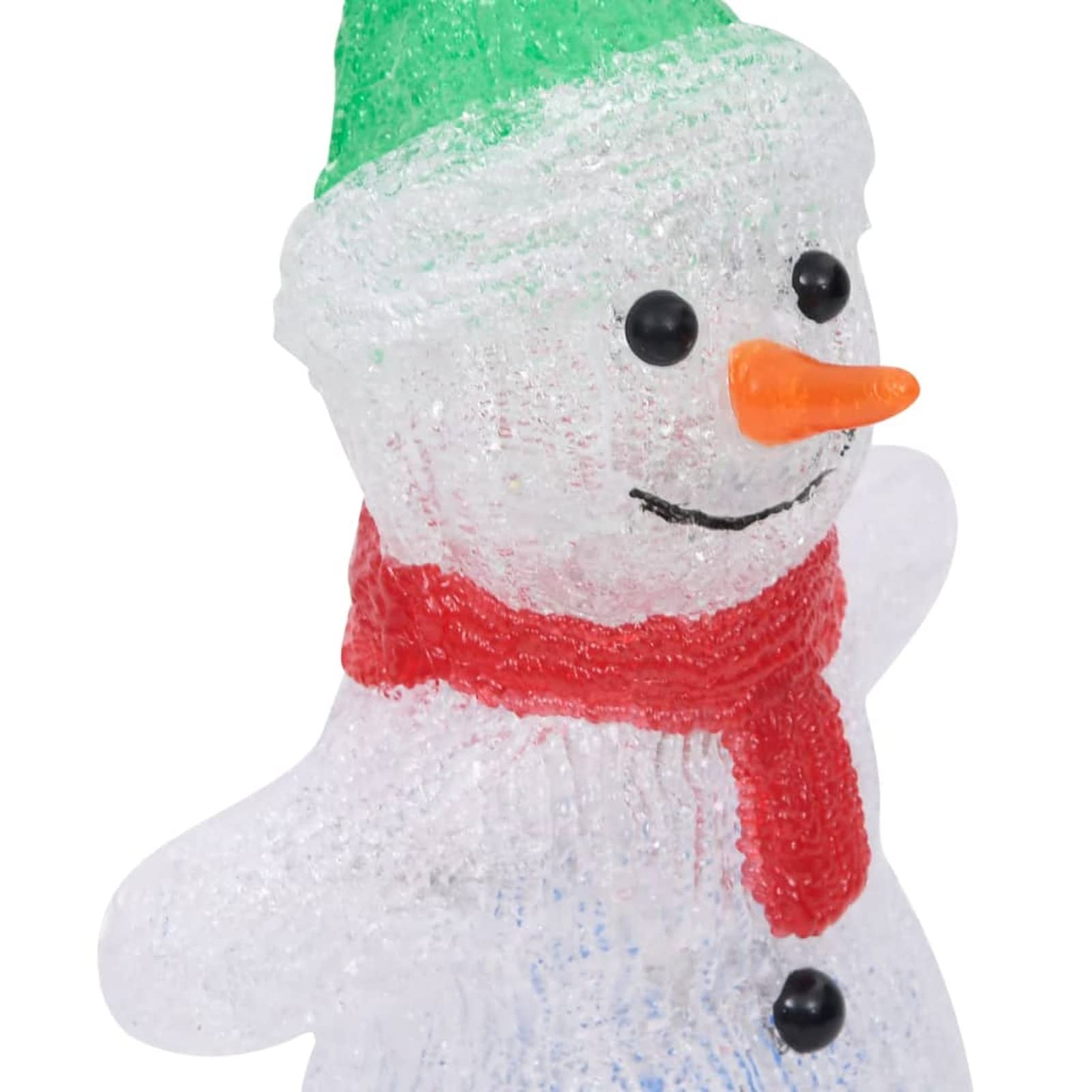 ARKEM Pupazzo di Neve LED in Acrilico per Interno ed Esterno 30 cm,Figura con Cristalli,LED Freddo,Luminose per Esterno, Decorazioni di Natale, luci Natalizie, Figure Luminose