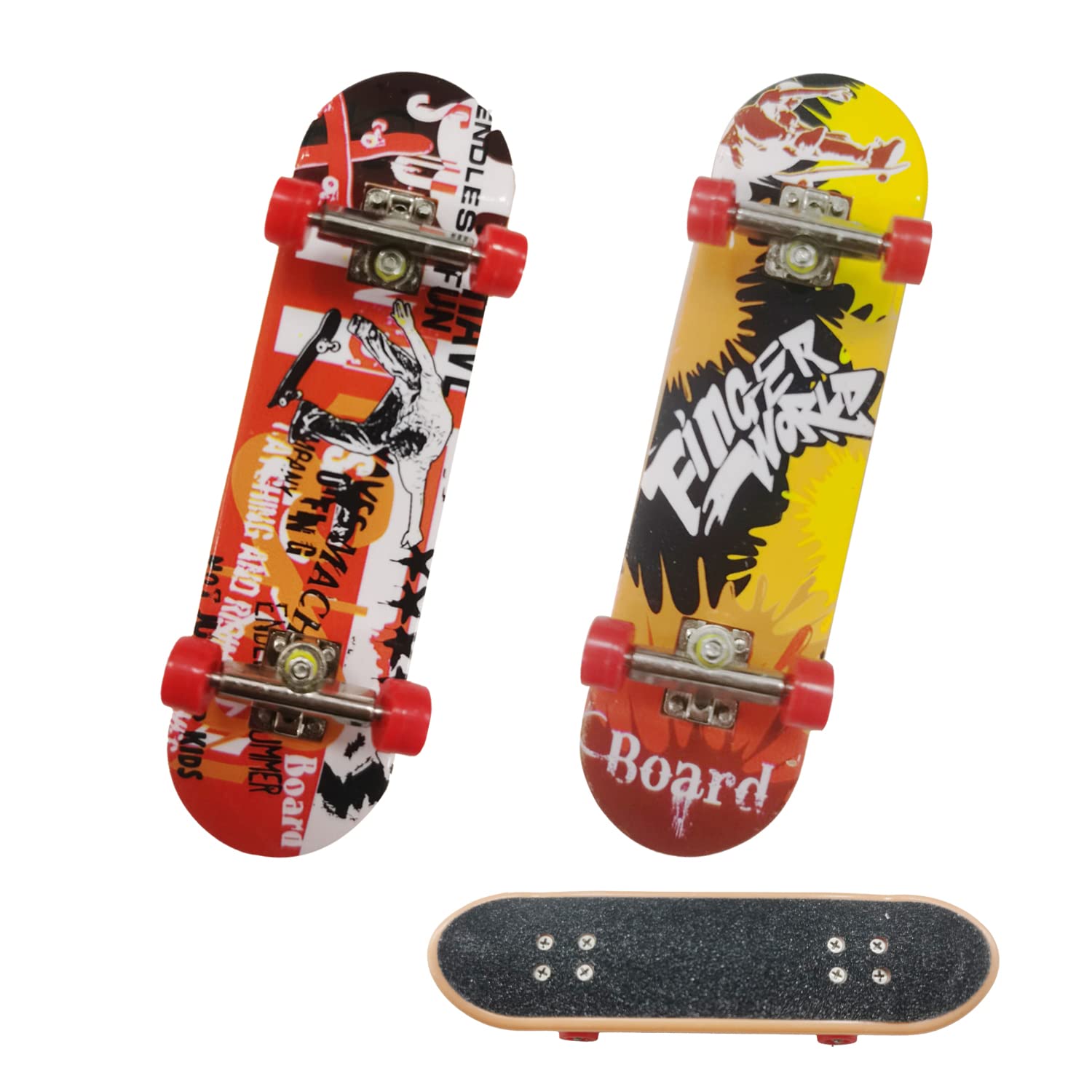 JZS Mini Finger Skateboard DIY Assembly 3-Pack, Professional Grade Mini Skateboard Starter Kit, Creative Finger Exercise, Creative Gift for Kids Birthday Party