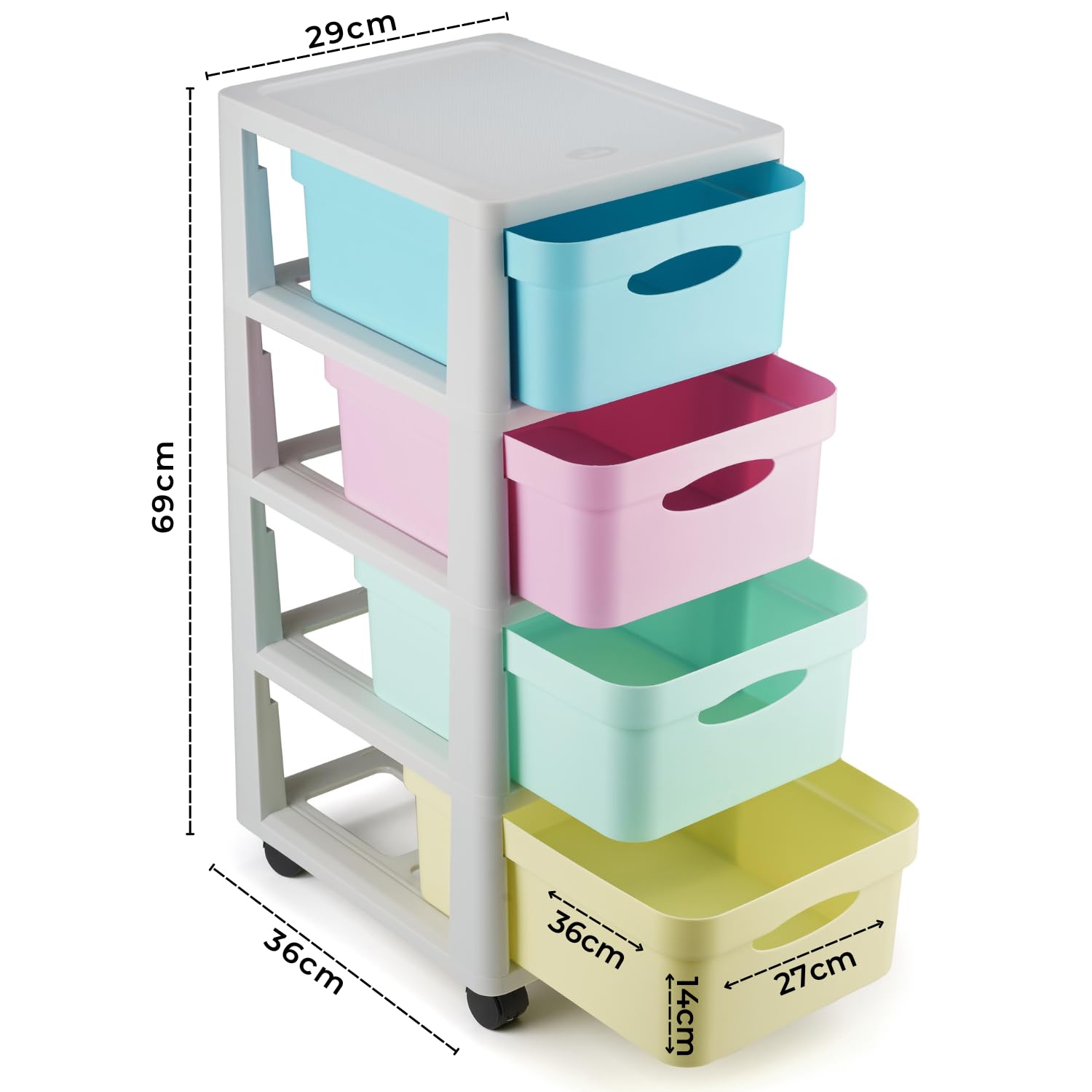 Cajonera de plastico con ruedas mueble organizador escritorio torre almacenaje niños infantil juvenil mueble almacenaje escritorio caja almacenaje cajon - Made in E.U.