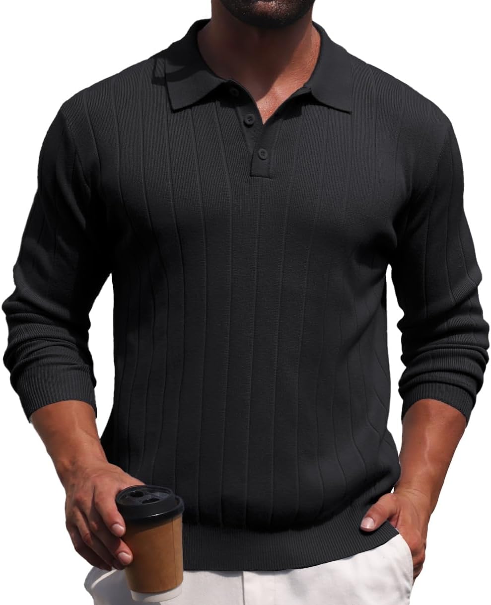 Sailwind Knit Polo Sweater Long Sleeve Casual Pullover Shirts - Image 2