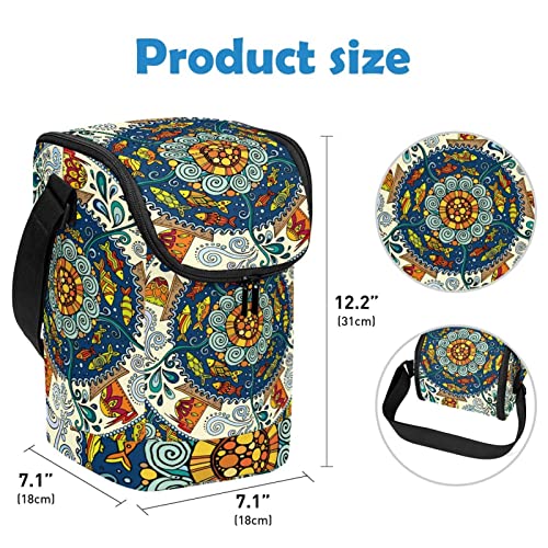 Bolsa de almuerzo con cremallera compacta y estampado mandala colorido 4