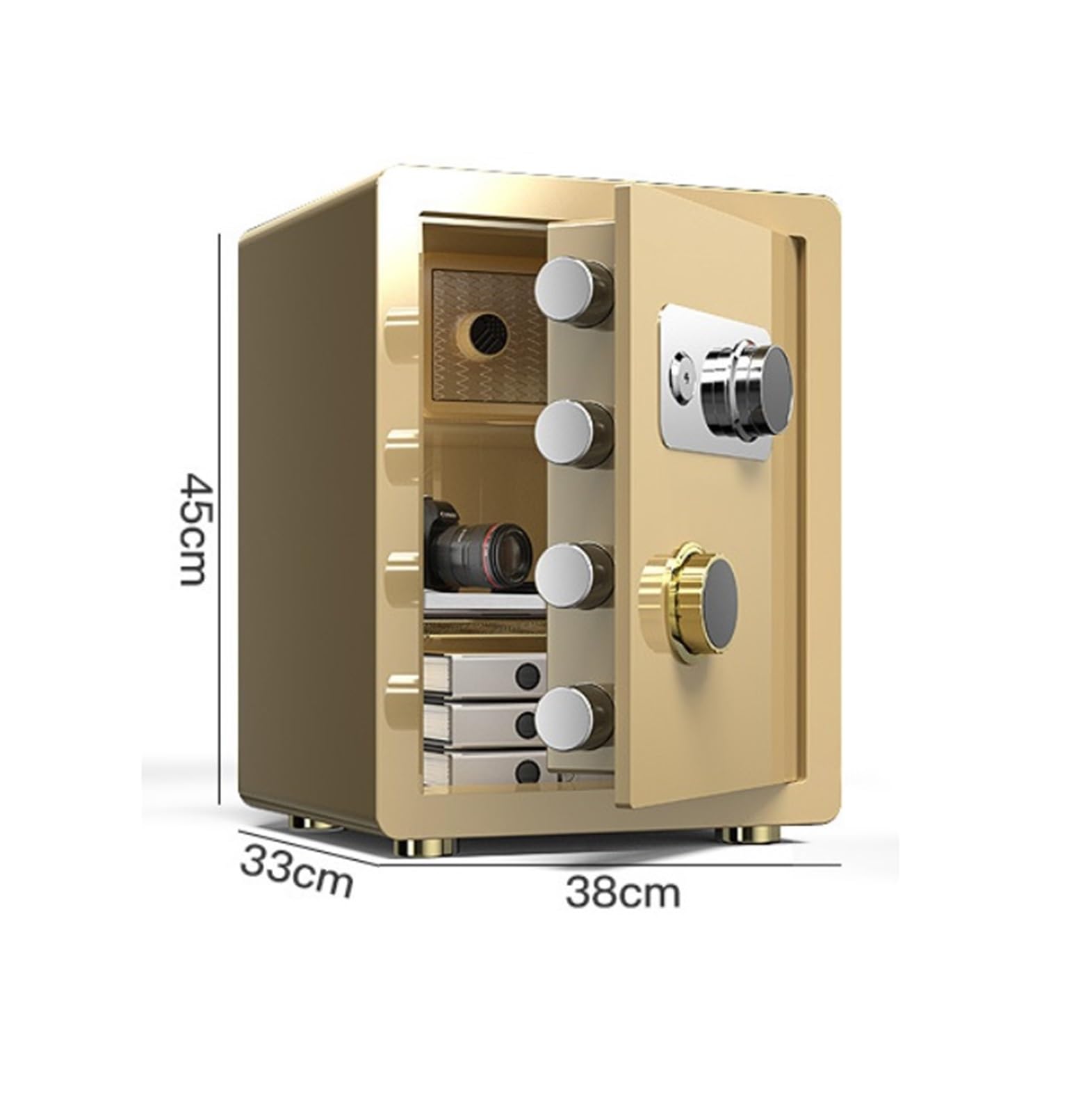 Cassaforte Cassetta di sicurezza domestica Casseforti di sicurezza meccaniche con password con scomparto nascosto, ideali for hotel, uffici domestici Cassetta portavalori(Bruin)