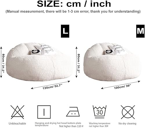 Miniatura 7 de Puf, sin relleno, muebles de sala de estar, grandes, redondos, suaves y esponjosos (solo incluye una funda, no un puf completo), de piel sintética,