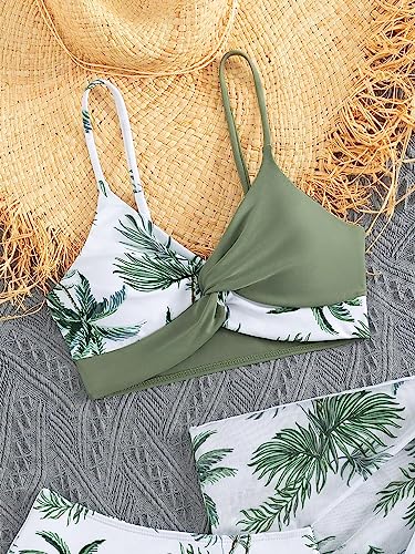 Verdusa Girl's 3 Pack Bikini Set Swimwear Bathing Suit Swimsuit with Cover Up3