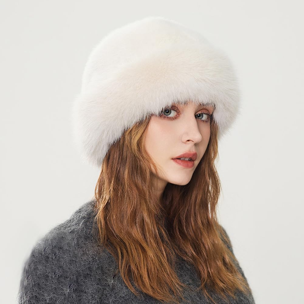 Women\'s Coffee Faux Fur Fluffy Bucket Hat Winter Warm Fuzzy Mongolian Hat 71NdIb7fPFL._AC_UY1000_.jpg main image 4