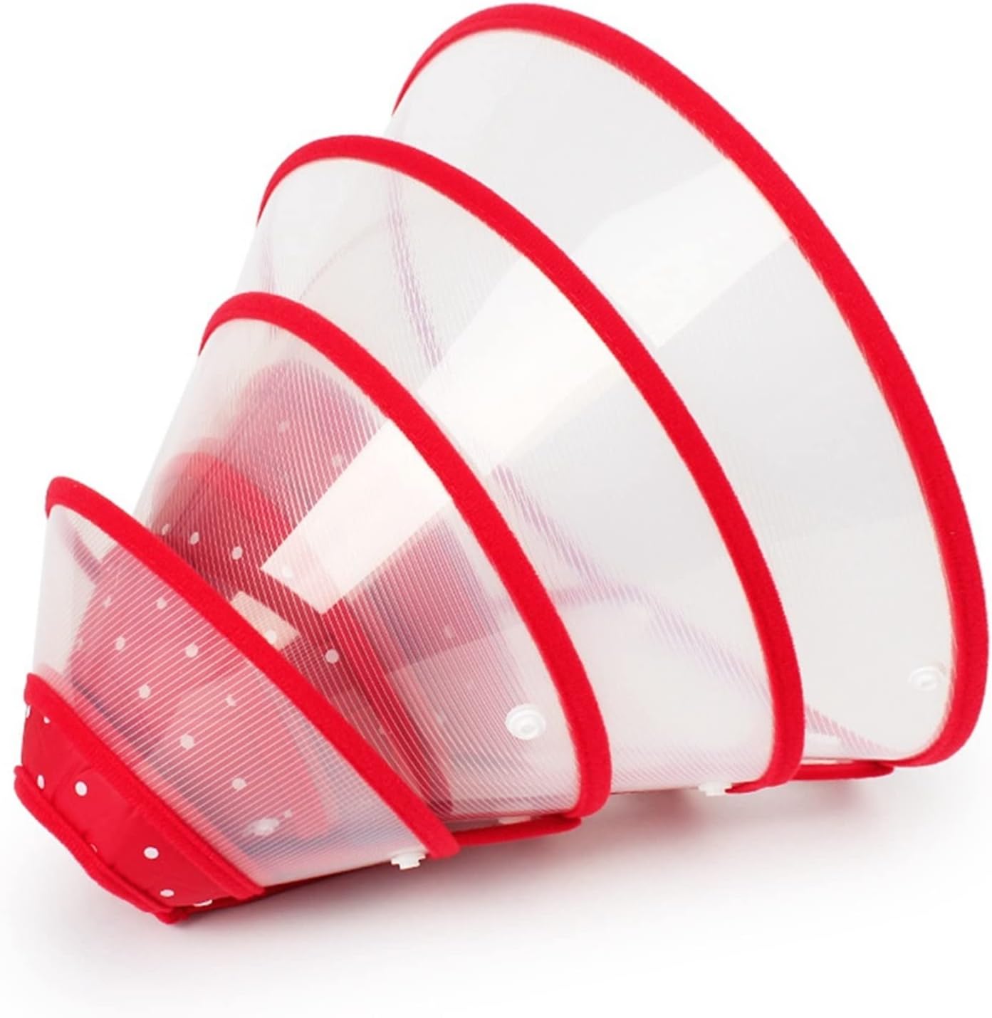Basic Dog Collars Anti-Lick Anti-bite Cat Dog Health Pet Supplies Wound Healing Collar Neck Cone Recovery Protection Cover(Rojo,Medium)