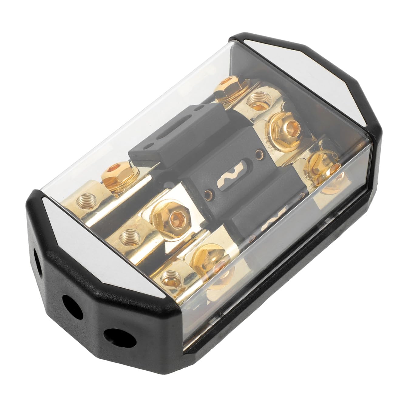 Blocco Fusibili Audio Auto 3 Vie 100a Plastica Rame Nero