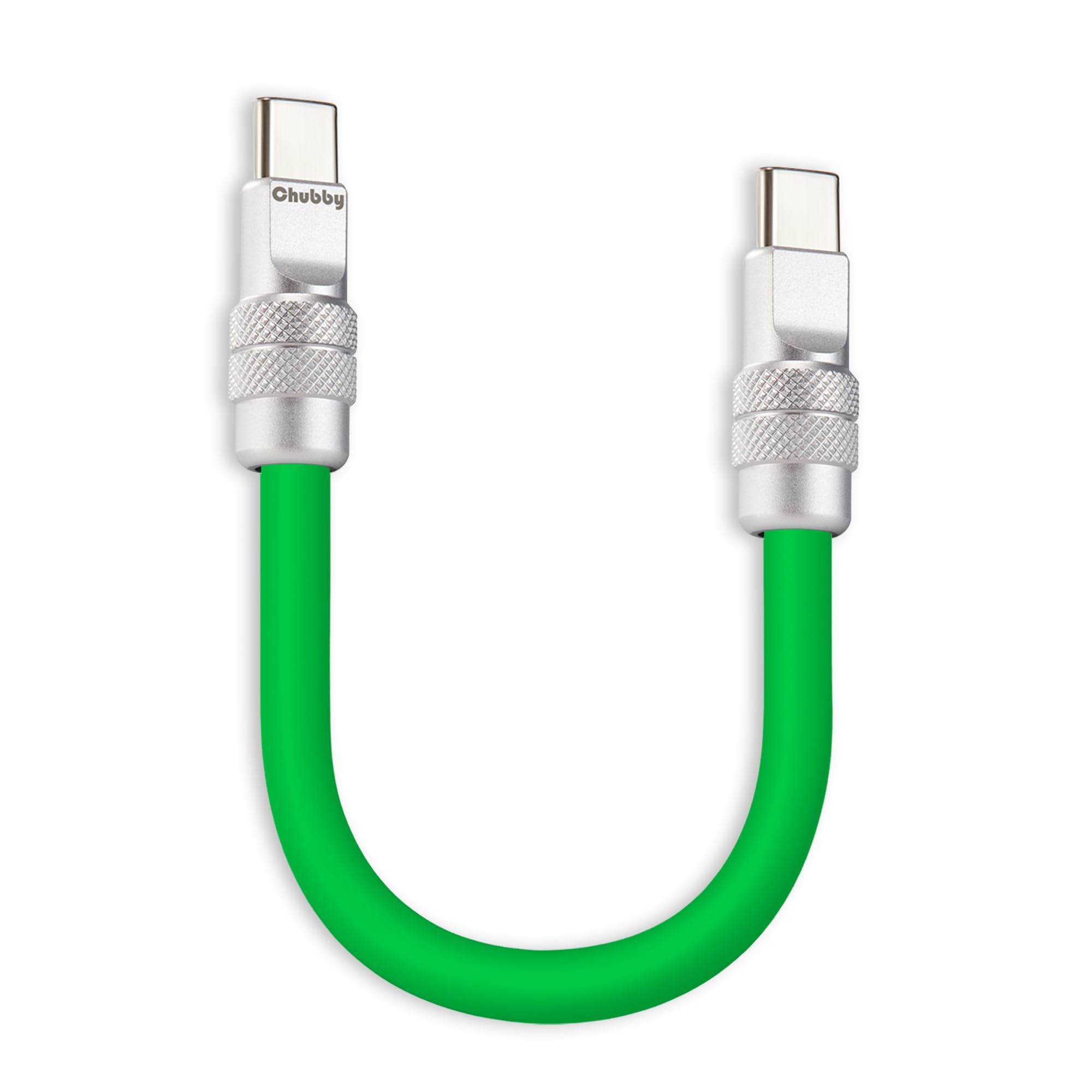 chubbycable Cute Chubby 240W Short USB-C Cable Power Bank Fast Charging Cable Silicone Charger Cord Compatible with iPhone 17-15 Series iPad, Green,