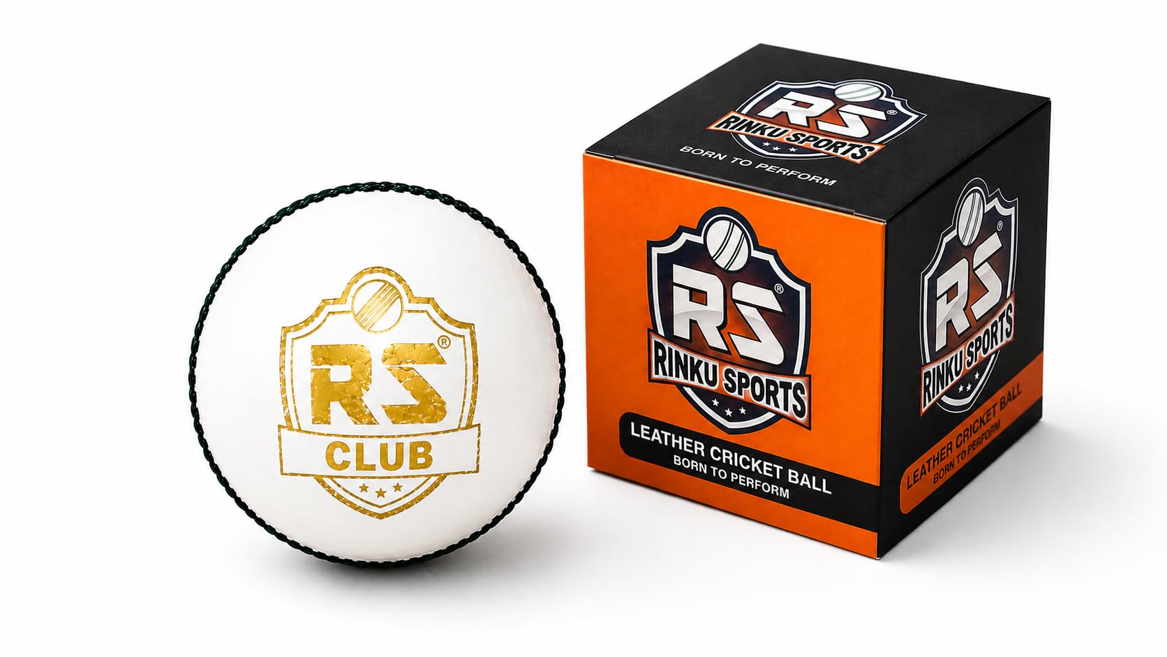 RS Club Leather Cricket Ball – 4 Piece Hand Stitched | Hard Seam | Durable Red Practice Ball for Club & Training Matches (5, White)-image-28