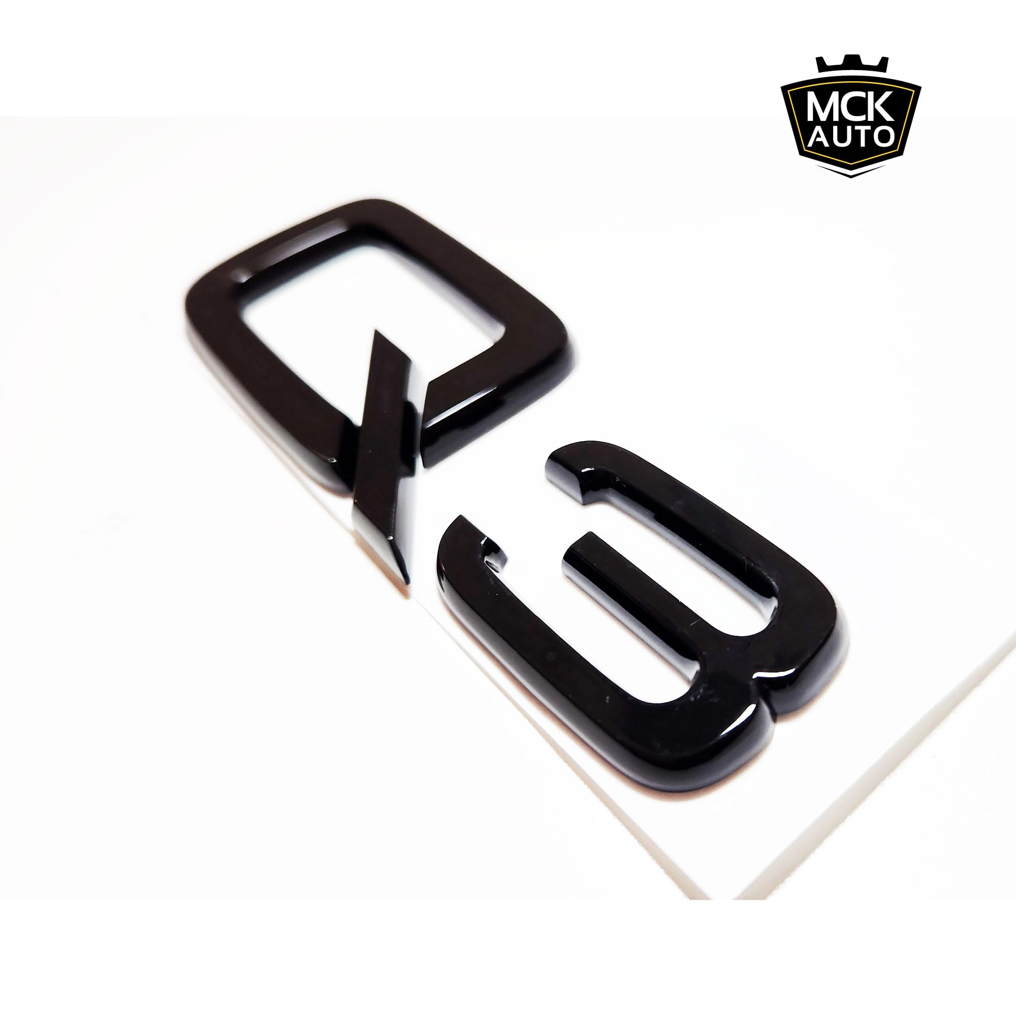 Q3 Nero Lucido Anteriore Posteriore Ala Nero Badge Logo Boot Emblema Adesivo Tuning