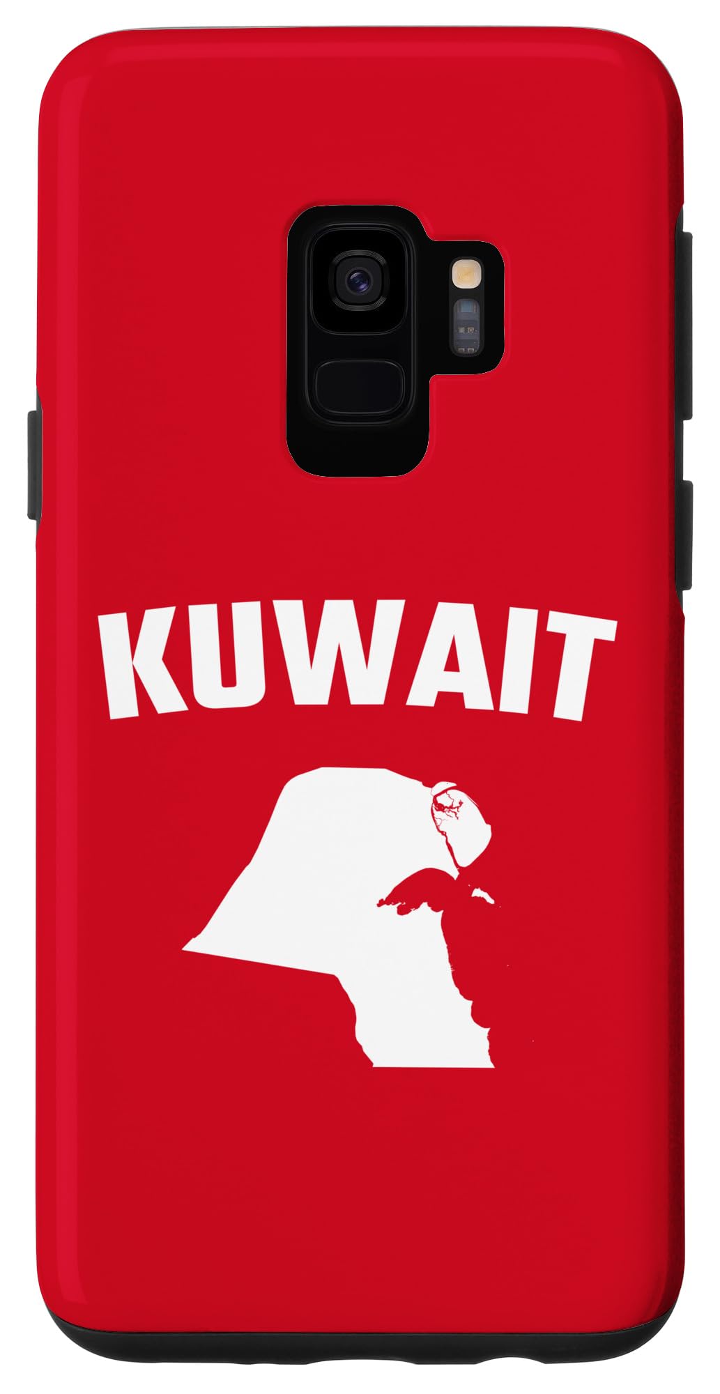 Galaxy S9 Isolated white silhouette of a map of Kuwait Case