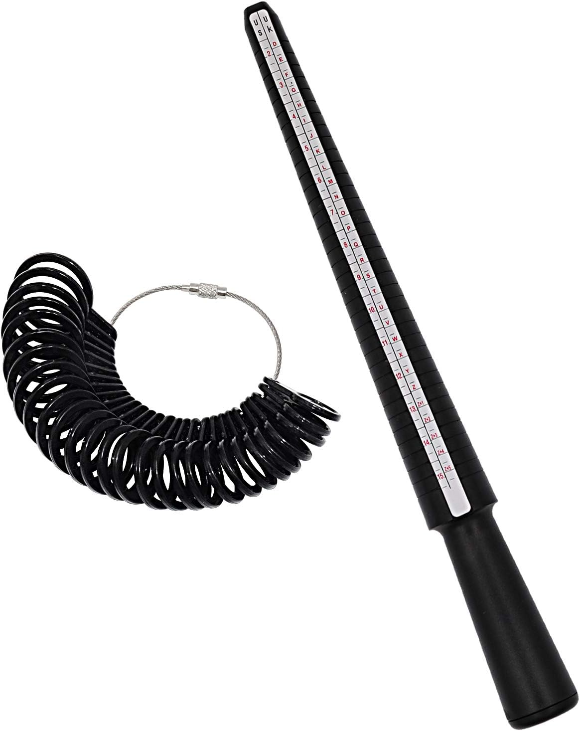 Ring Sizer UK US Ring Measurement Tool UK Sizes Women Men Ring Size Measure Finger Ring Gauge Kit Ring Mandrel Plastic