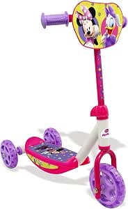 Trottinette 3 Roues Minnie – Métal, Guidon Réglable 67/70 Cm, Roues Pailletées, Dès 3 Ans