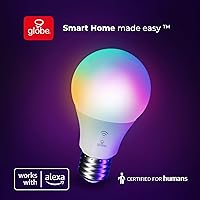 Vista 7 de Globe Electric 50589 Color-Changing A19 LED Smart Light Bulb, 2.4 GHz Wi-Fi, 60W Equivalent 800LM, Works with Alexa Only, 1-Pack
