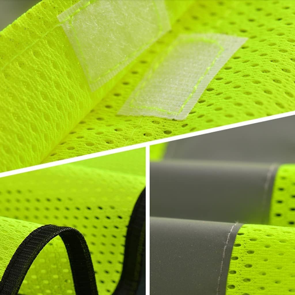 hi vis chaleco reflectante de alta visibilidad, Chaleco de seguridad Chaleco de seguridad Malla transpirable Traje reflectante Bolsillos y cremallera Reflectante
