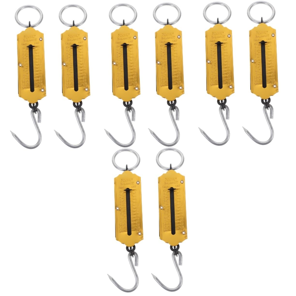 ibasenice Báscula Colgante Mecánica Para Equipaje Y Pesca De Primavera Portátil Sin Batería Lectura Y Gancho Resistente Para Y Actividades 2 Piezas X 4