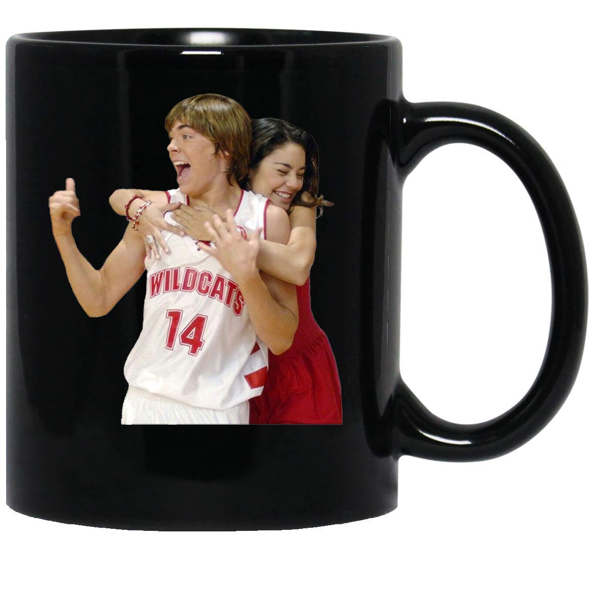 Troy and Gabriella High School Musical Zac Vanessa Basketball Movies Funny Coffee Mug for Women and Men Tea Cups