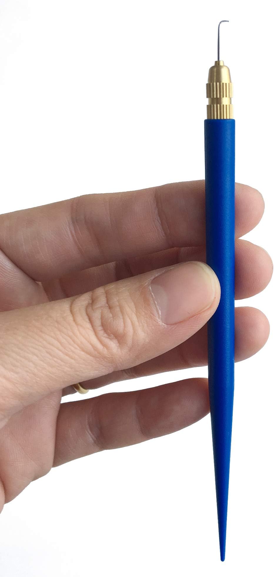 Ms Fenda Ventilating Needles for Wig Making Wig DIY 1PC Light Plastic Holder 3 Needles (Blue)