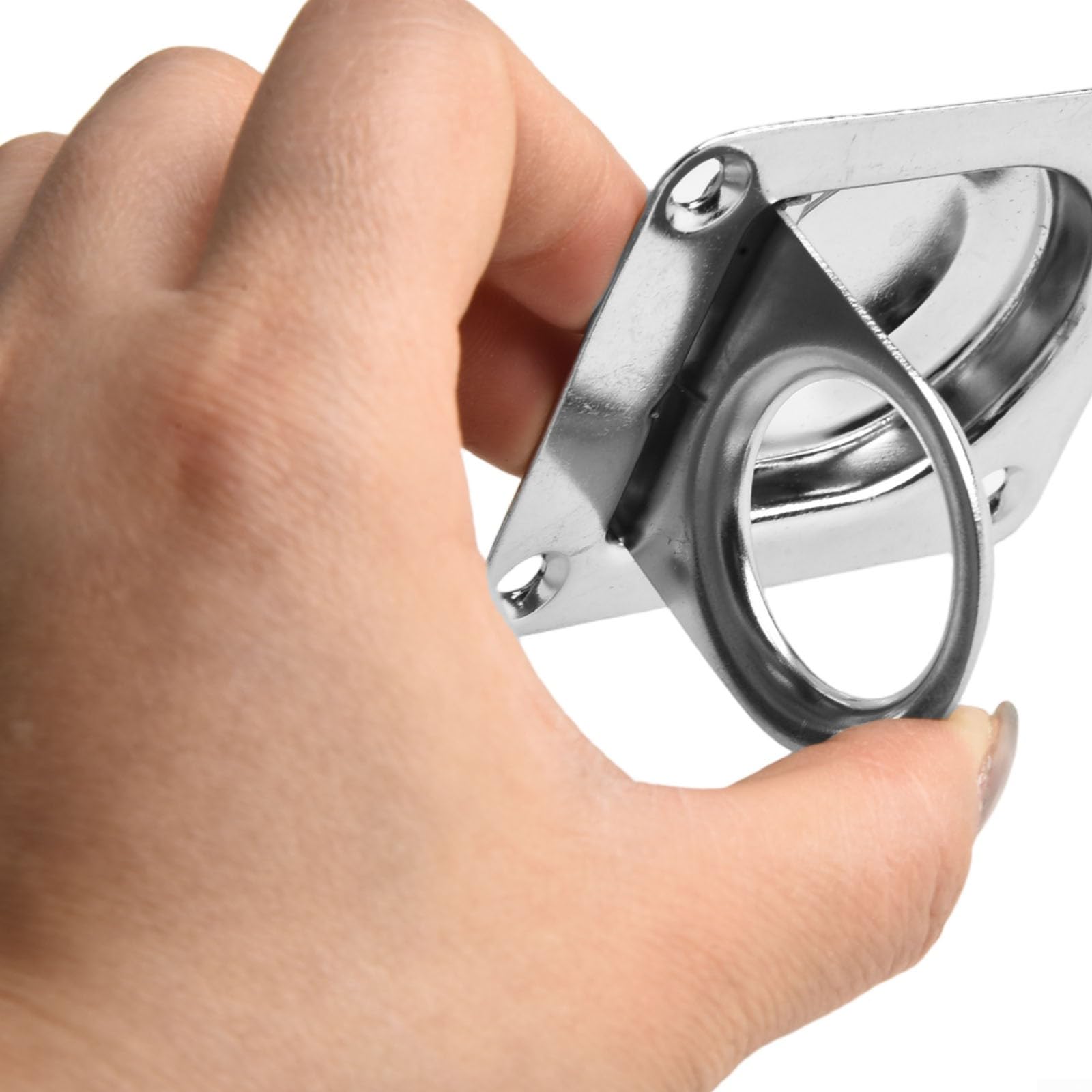 HpLive 4 Stück Edelstahl Zurrösen Versenkte D-Ringe Befestigungsringe für Boote Anhänger LKW Bodenmontage, 304 56x66mm