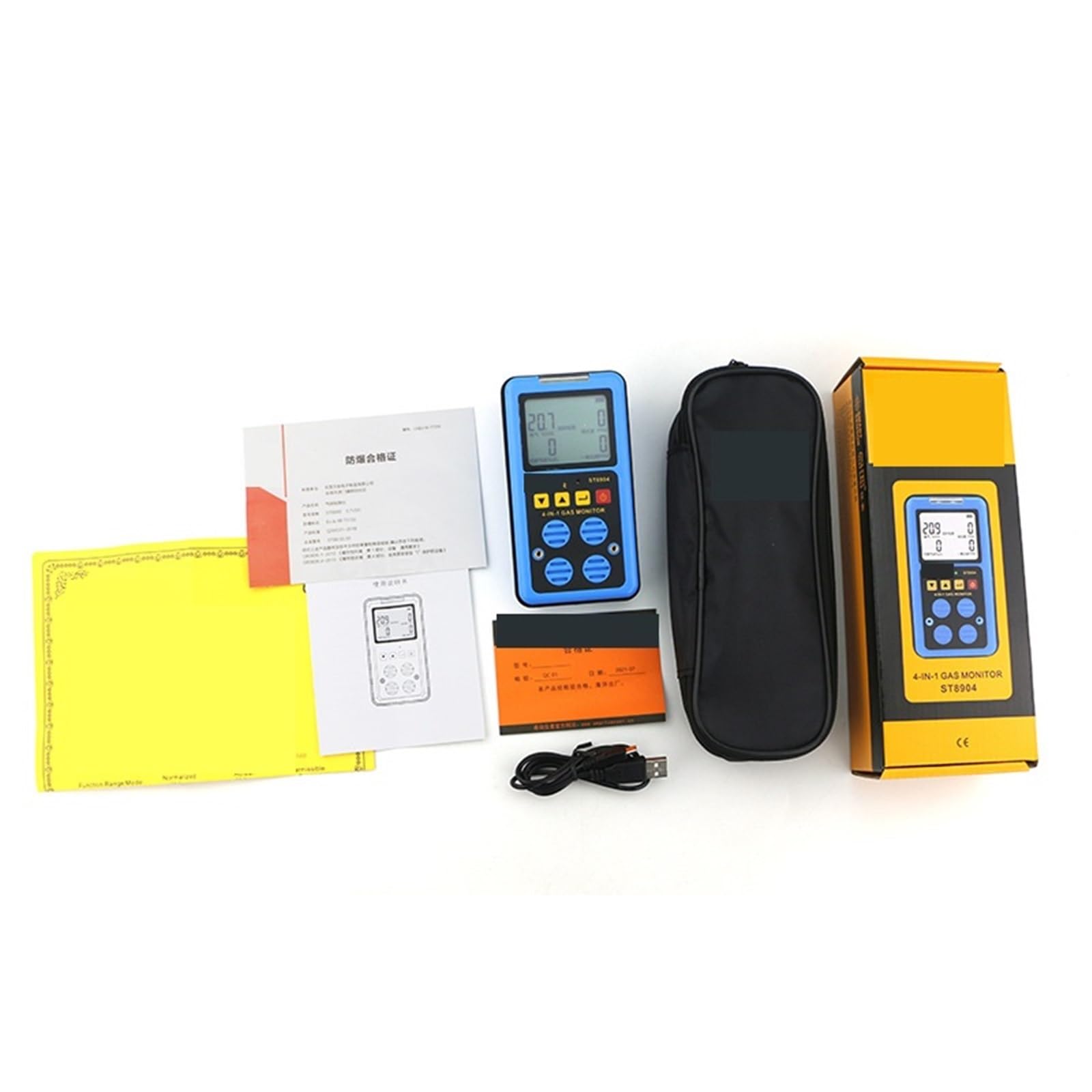 monitor di co2, L'attrezzatura Industriale Per Il Monitoraggio Dei Gas ST8904 Rileva Più, Rilevatore Di CO/H2S/O2/LEL Con Spia per casa, ufficio, auto