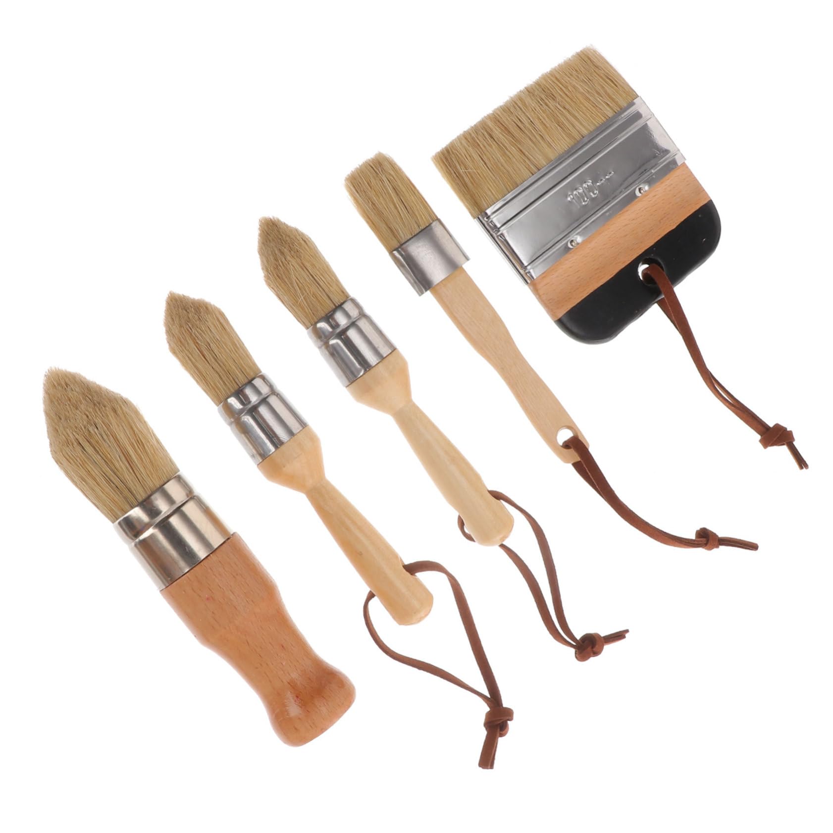 SHINEOFI Holz Griff Pinsel Für Lack Und Pinselset Mit Borstenpinseln Für Haushalt Und Heimdekoration Geeignet Für Möbel Tische Und Wände
