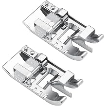 2 Grooved Legs/Ends Stitch Machine Pressing Feet - Low Shank Snap On Baby Rock Singer Brother, Chinome, Kenmore, White, Juki, New House, Simple, Elna and More