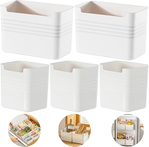 Miniatura 14 de Paquete de 3 cajas organizadoras de refrigerador, contenedores de plástico para almacenamiento de puerta lateral del refrigerador, contenedores