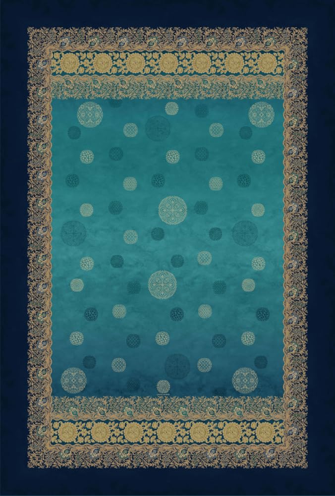 Bassetti Pallavicino 9330138 Plaid Made of 100% Cotton in Blue B1, Dimensions: 240 x 250 cm