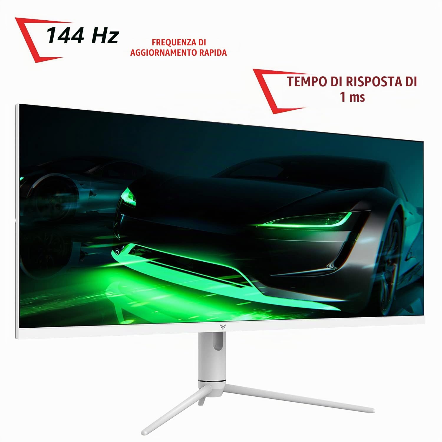 Itek Monitor GGF - 40 pollici, Piatto, Risoluzione 3440x1440 Ultra WQHD, Schermo 21:9, HDR600, Pannello IPS da 144Hz, risp. 1ms, collegamento HDMI e DP, Uscita Audio,luci Led RGB, HUB USB,Type-C