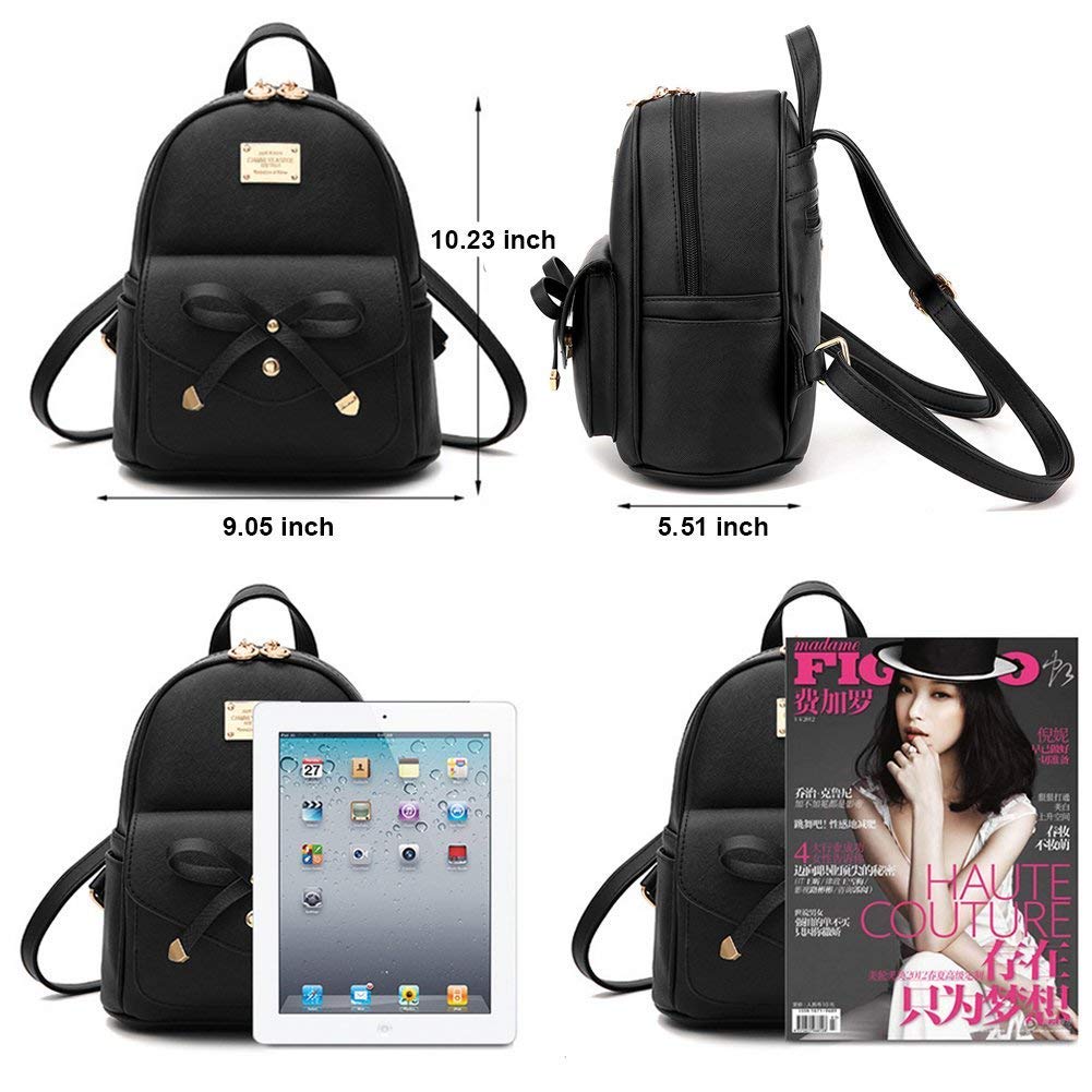 Alice Fashion Rucksack PU Leather Women Girls Ladies Backpack Travel bag Ladies Casual Shoulder Bag for grl (red) 3