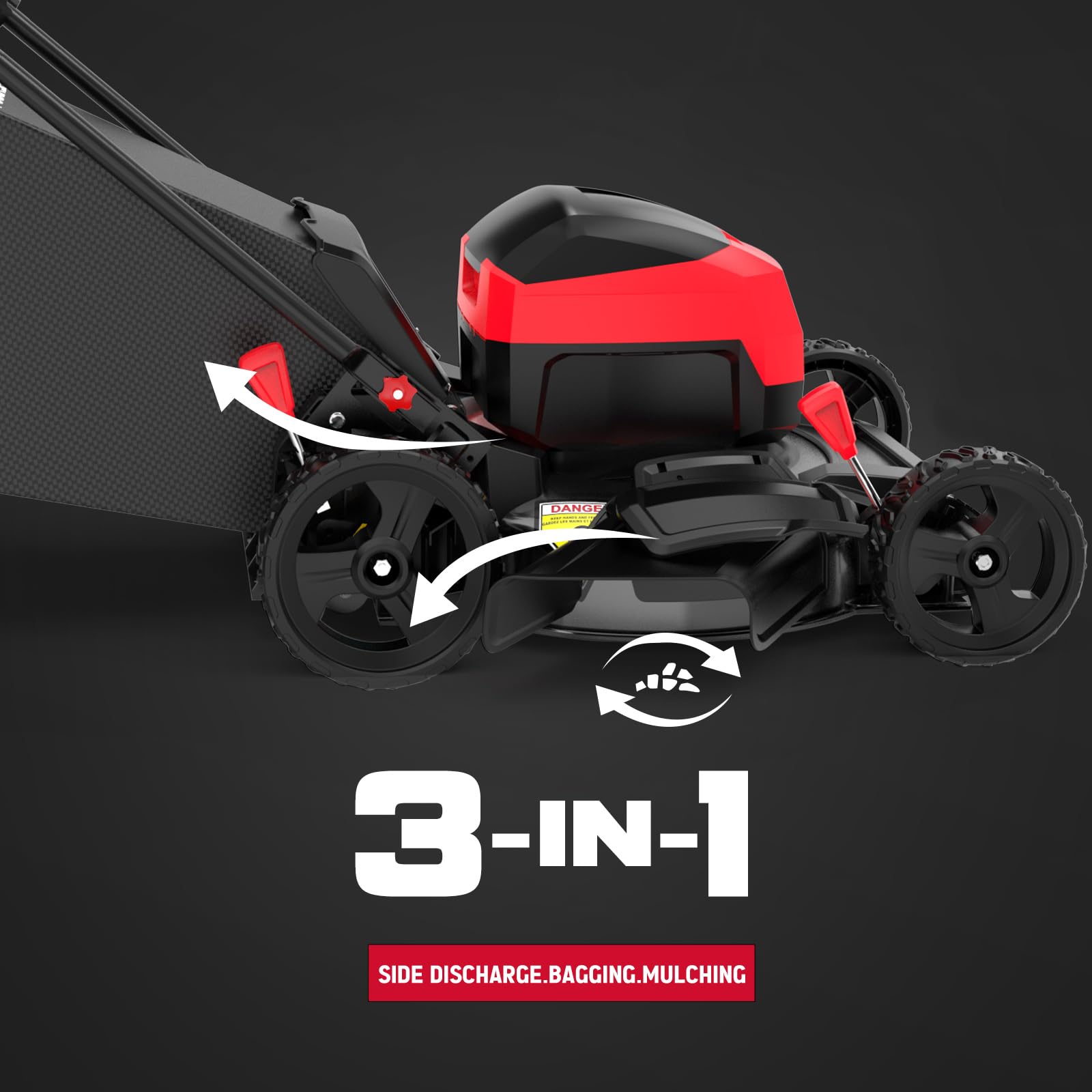 PowerSmart Cortacésped inalámbrico de 40 V máximo de 17 pulgadas, cortacésped 3 en 1 sin escobillas con batería de 4.0 Ah y cargador (DB2317)