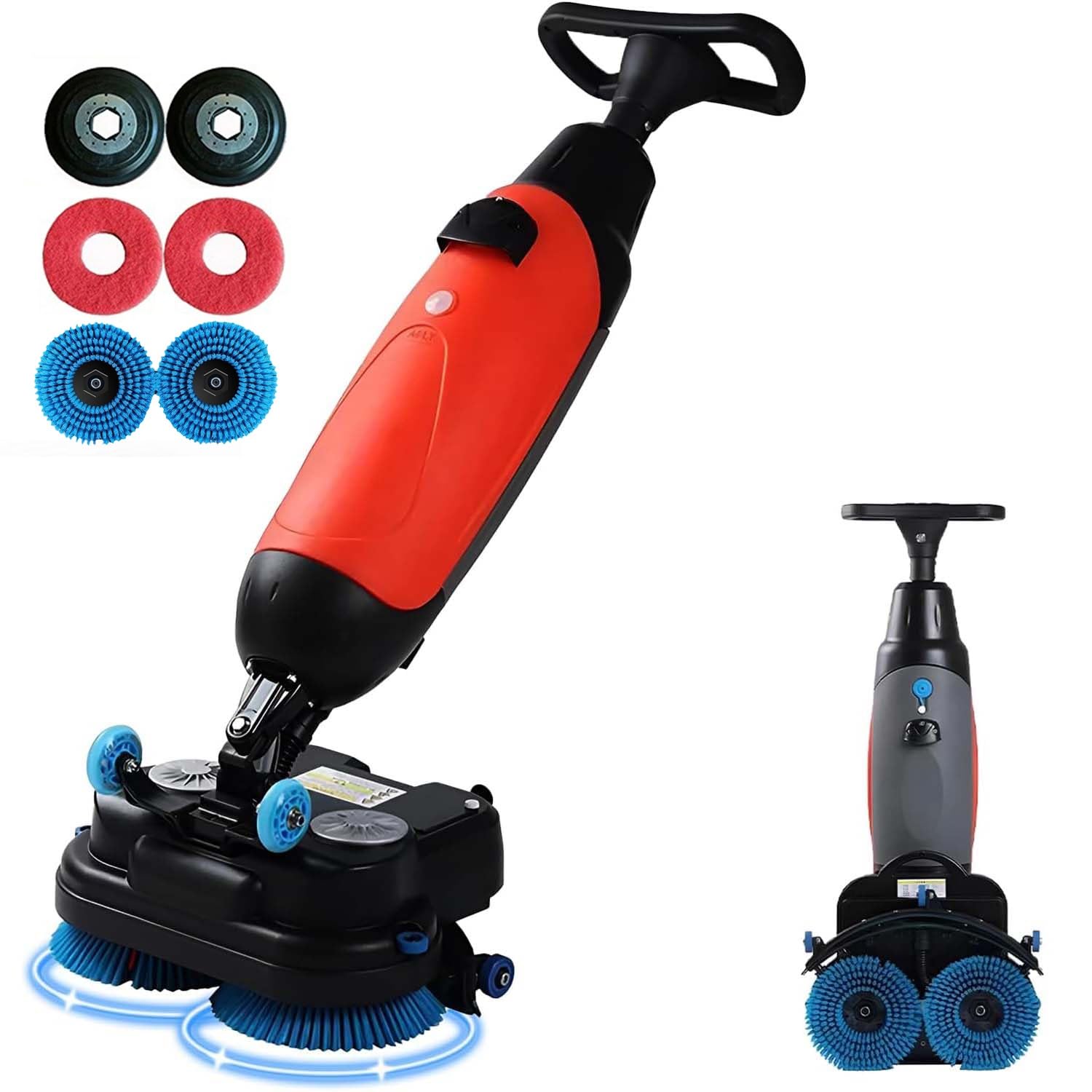 Máquina de limpieza de suelos resistente, pulidora multifuncional de grado comercial, cepillo doble giratorio de 360 grados, 13000 pies cuadrados/h para supermercados y almacenes