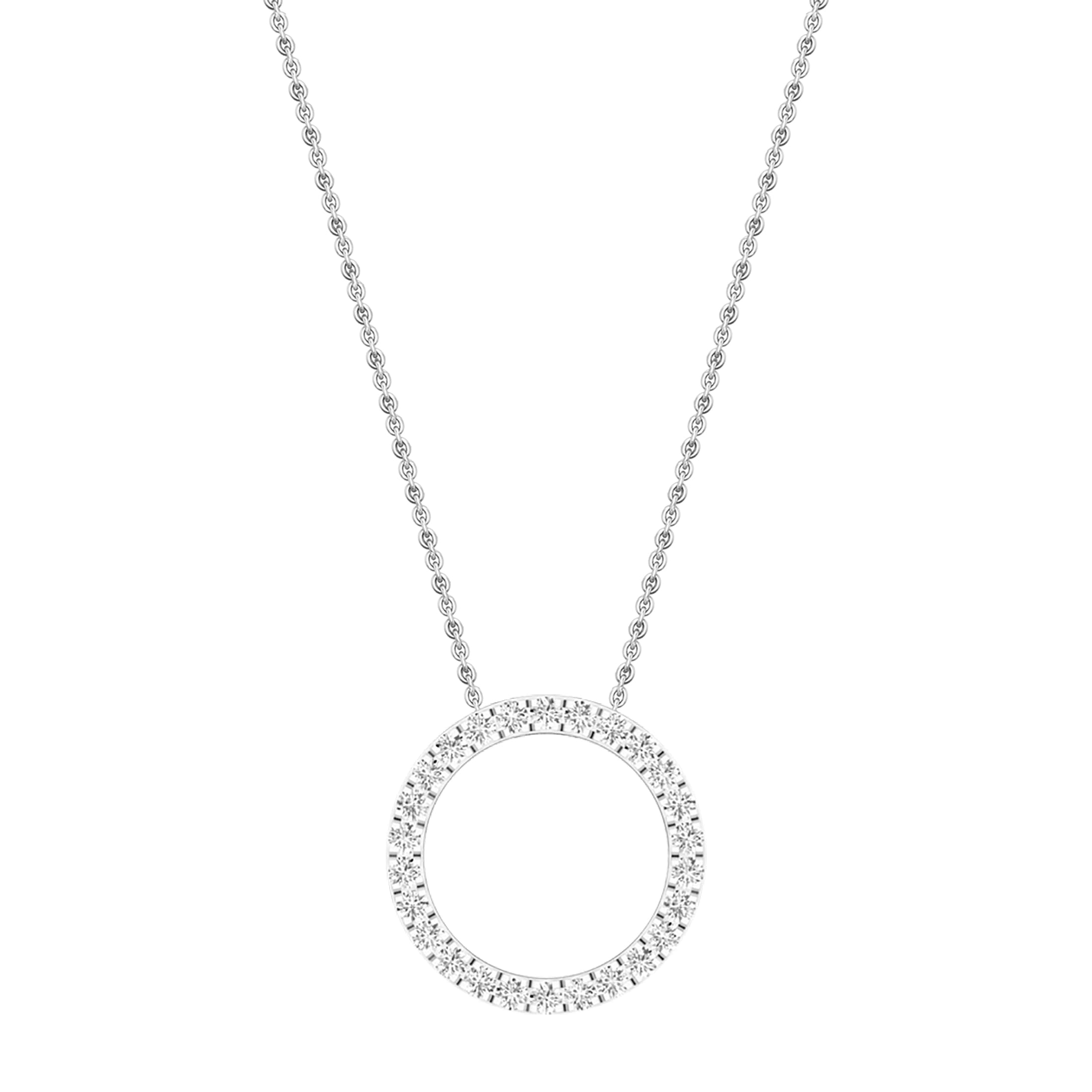 Dazzlingrock Collection Round White Natural Diamond Circle Pendant