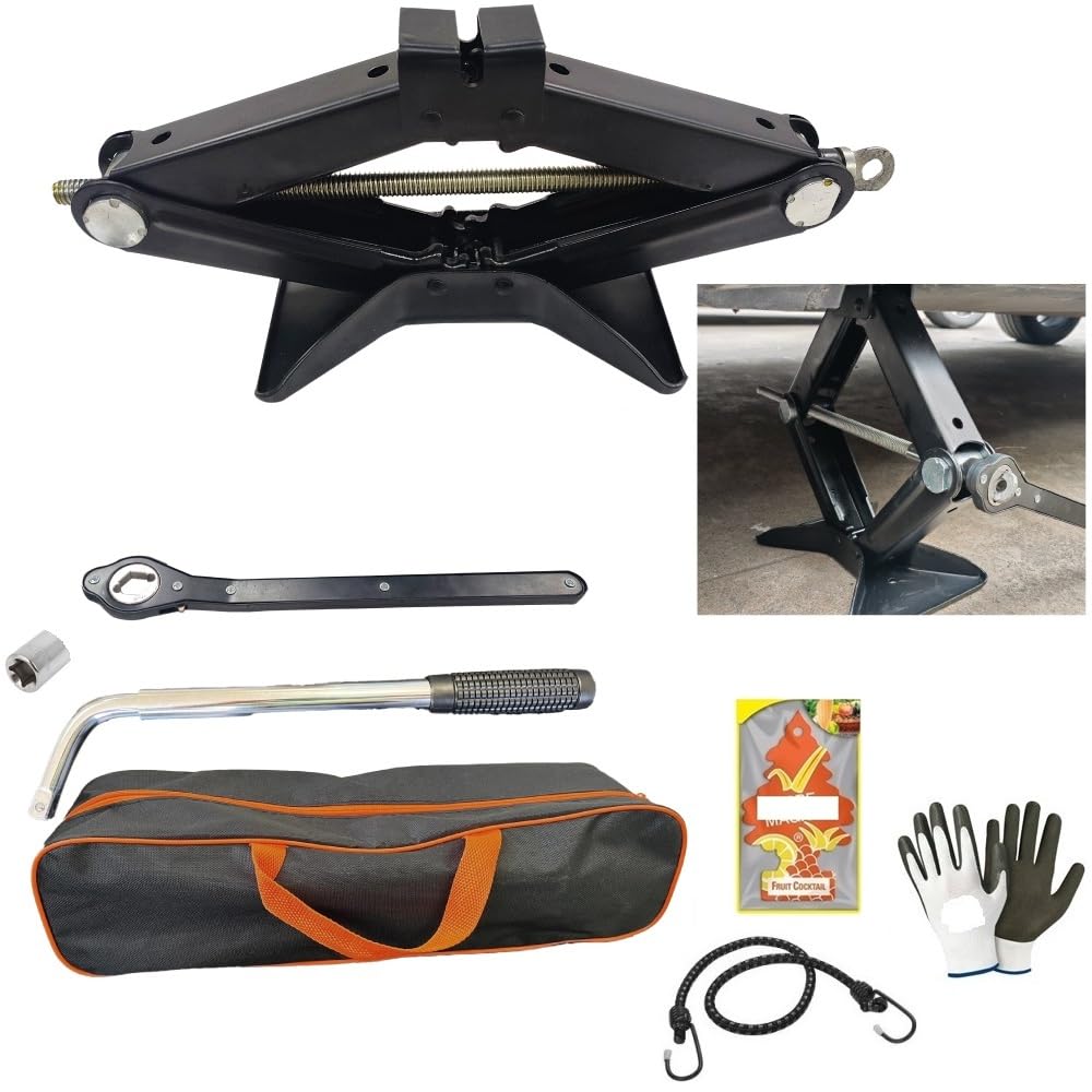 Gato de 2 toneladas con trinquete y llave de vaso extensible telescópica compatible con Volvo XC40 Kit de coche para emergencia de carretera elevación neumáticos coche