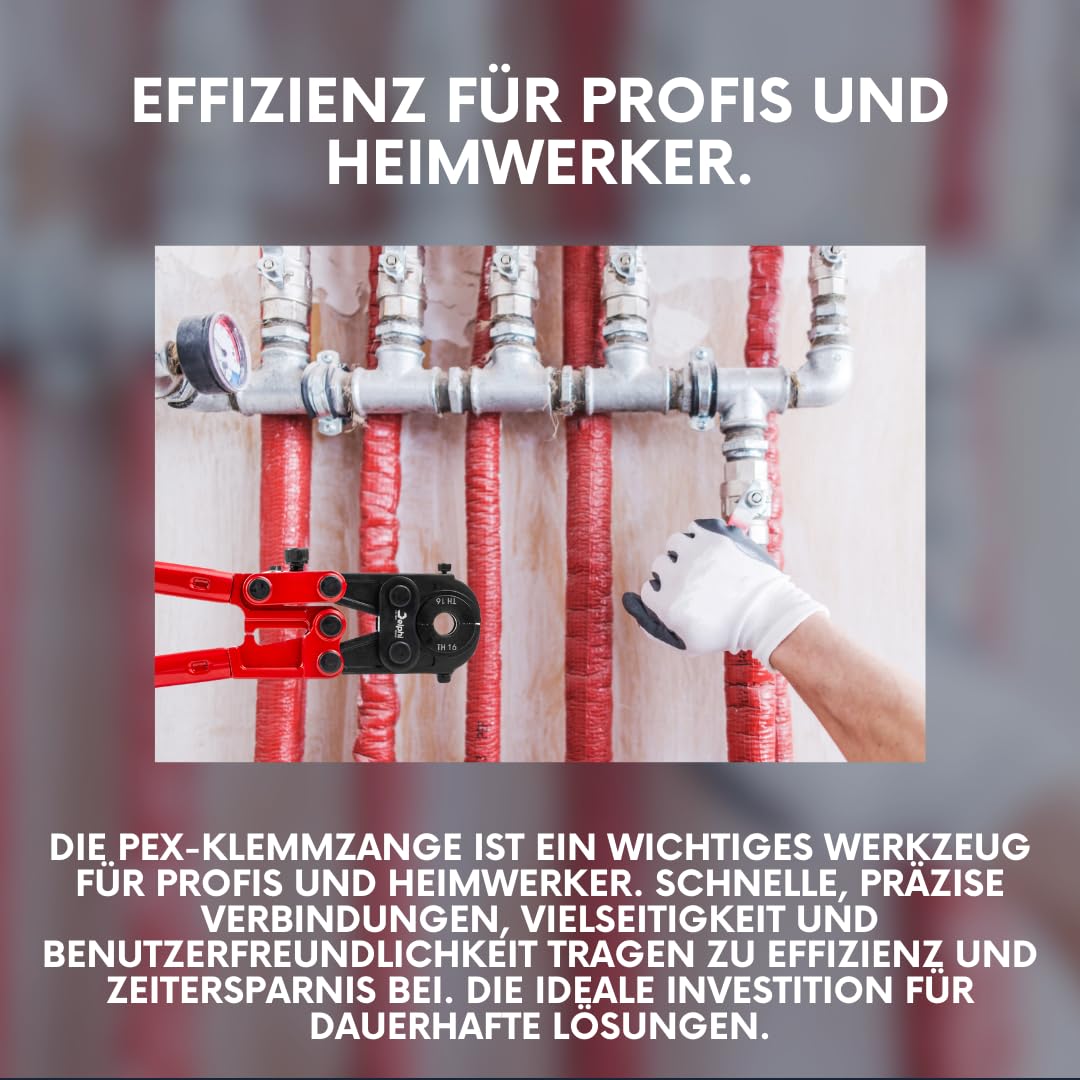 DELPHI Set di pinze idrauliche per tubi TH Ø 6-26 mm, pinza crimpatrice a 360°, con regolazione della pressione, pinza per tubi a pressione professionale, strumento di base idraulico manuale per tubi