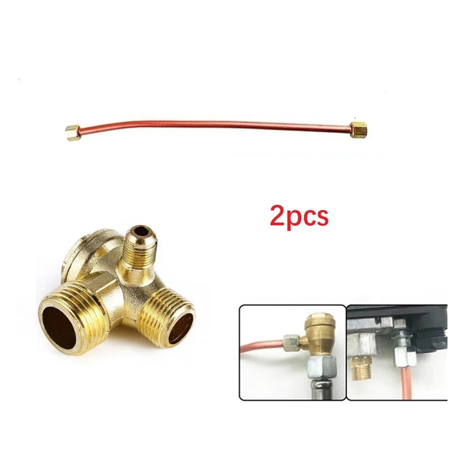 Raccordi for tubi con valvola di ritegno a 3 vie G1/8 9 mm Tubo di scarico del compressore d'aria di ricambio 200 mm Accessori for compressore d'aria