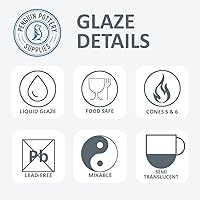 Vista 3 de Penguin Pottery Esmaltes - Mid Fire - Serie Flux - Flux Glaze, Blue - Cono 6 (16 onzas líquidas 1 pinta 16.0 fl oz)