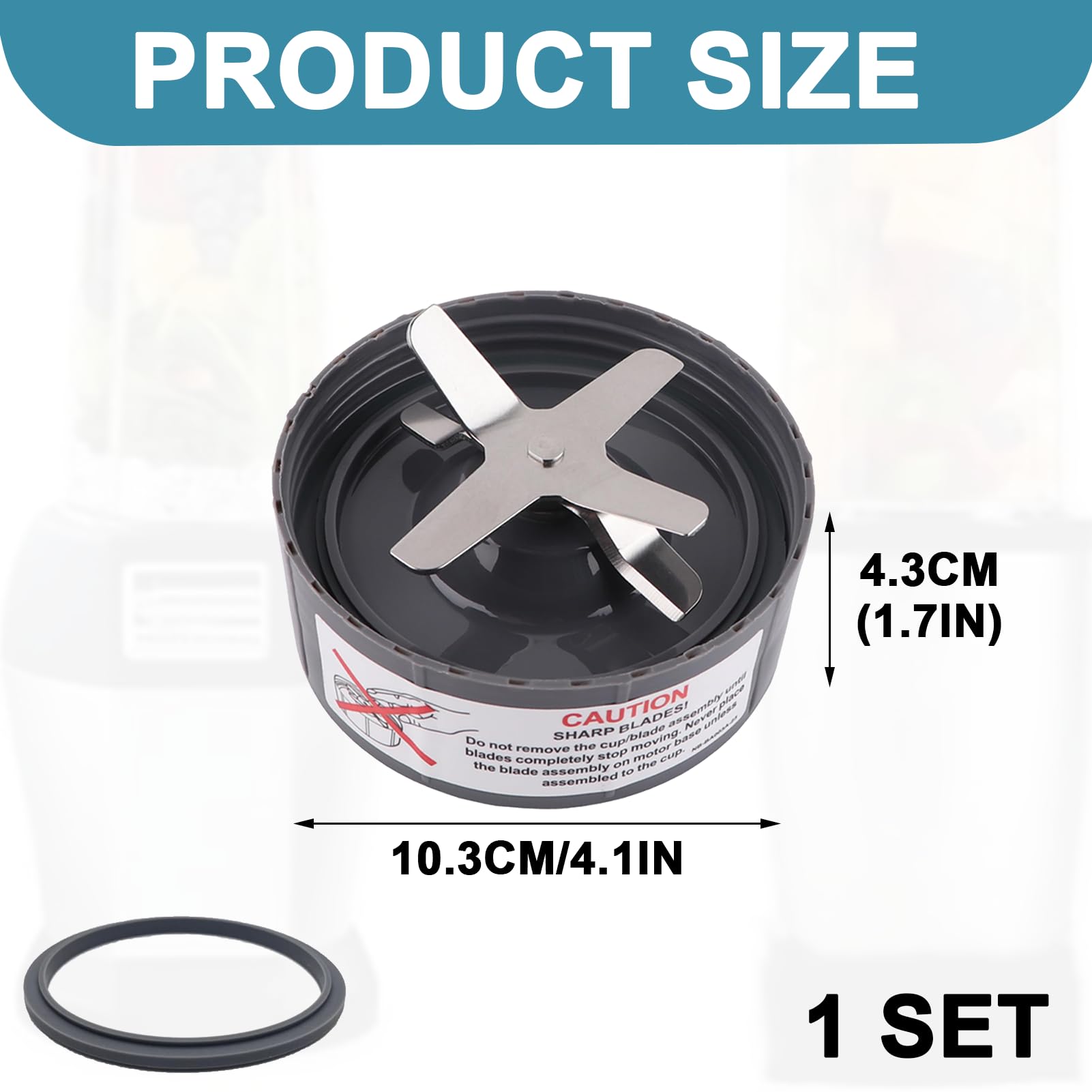 Ersatz Entsafter Klinge aus Edelstahl für NutriBulle 600 W/900 W Pro Extractor Blade Series mit Silikon O-Ring, Blade Zubehör Ersatzteile, Nutribulle Mixer Ersatzteile Zubehör