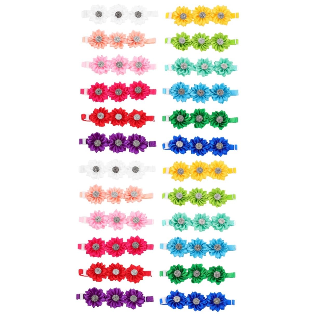 INOOMP 24stücke Hund Blumenhalsband Mit Strass Verstellbare Hundekrawatte Für Haustiere Für Partys Hochzeiten Und Besondere Anlässe
