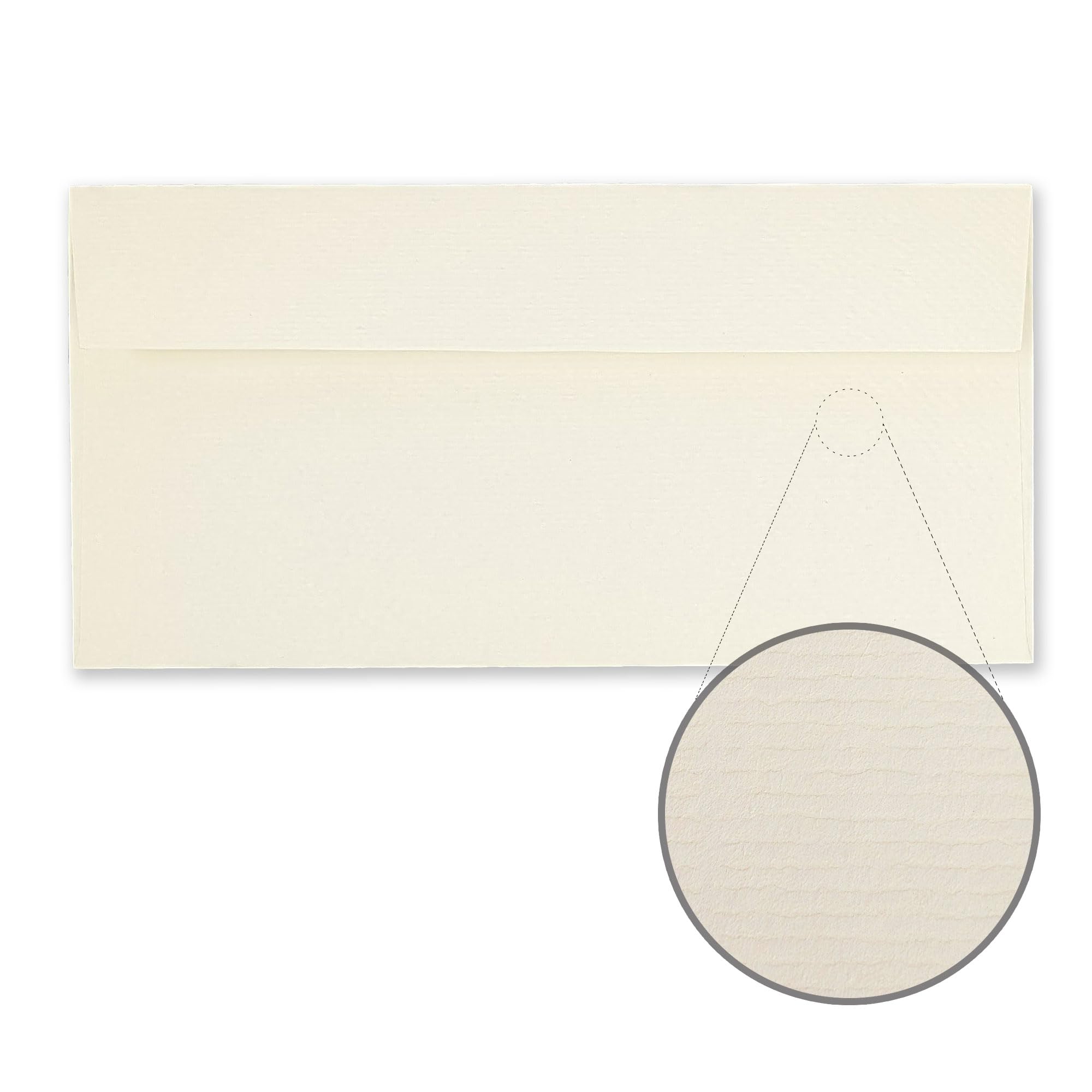Mailshack Conqueror Luxury Envelopes DL 110mmx220mm, Thick 120gsm. No Watermark, Peel & Seal, Plain (Oyster Laid, 100)