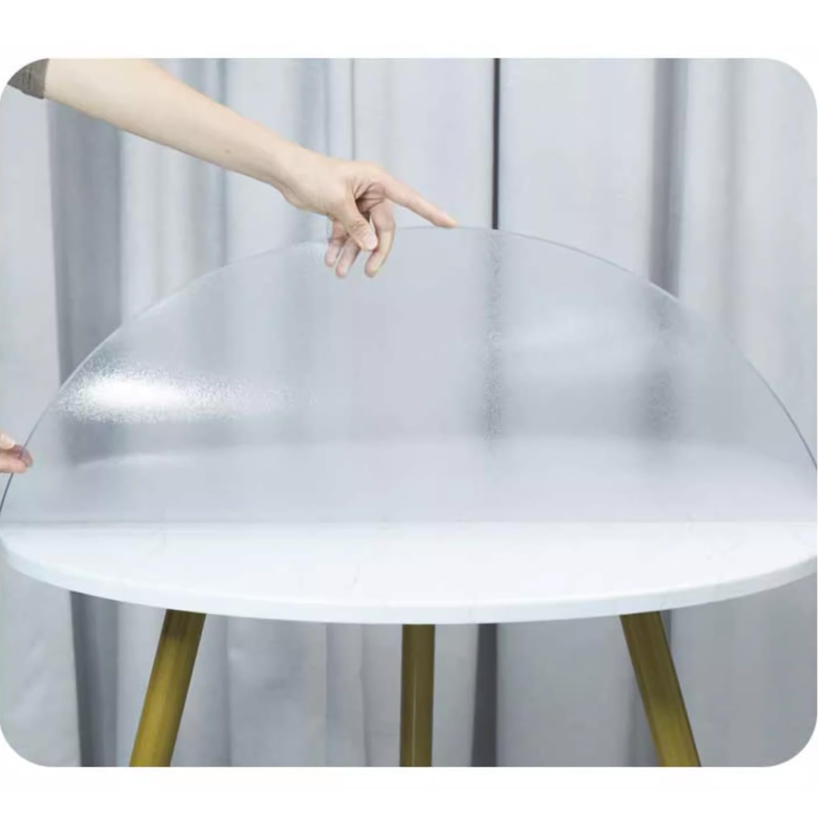 Film protecteur de table ronde dépoli en PVC transparent de 2 mm