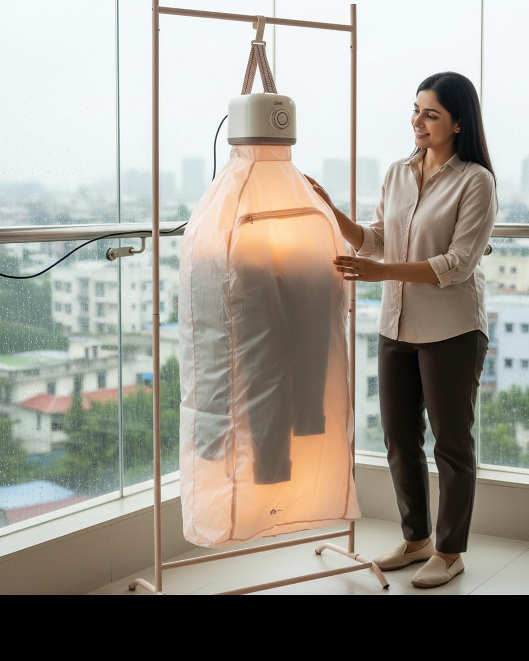 DMR-KW-06 Foldable Electric Cloth Dryer suitable for 6-7 cloths (such as Under Garments, Jeans, T shirts, Towels) - Hot Air drying with constant heating (Comes with 1 year free spare supply warranty)-image-9