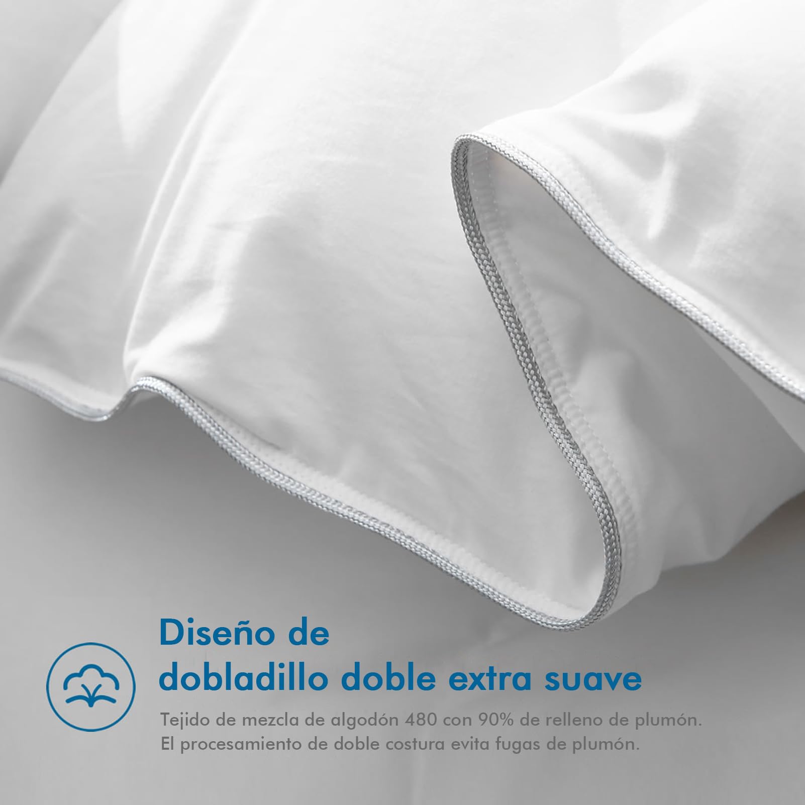Dafinner Edredón con Temperatura Normal Cama 180, Manta de Lujo con 90% Plumón 330gr/m²，Nordica Cubierta de Algodón Oeko-Tex RDS 240 × 260cm
