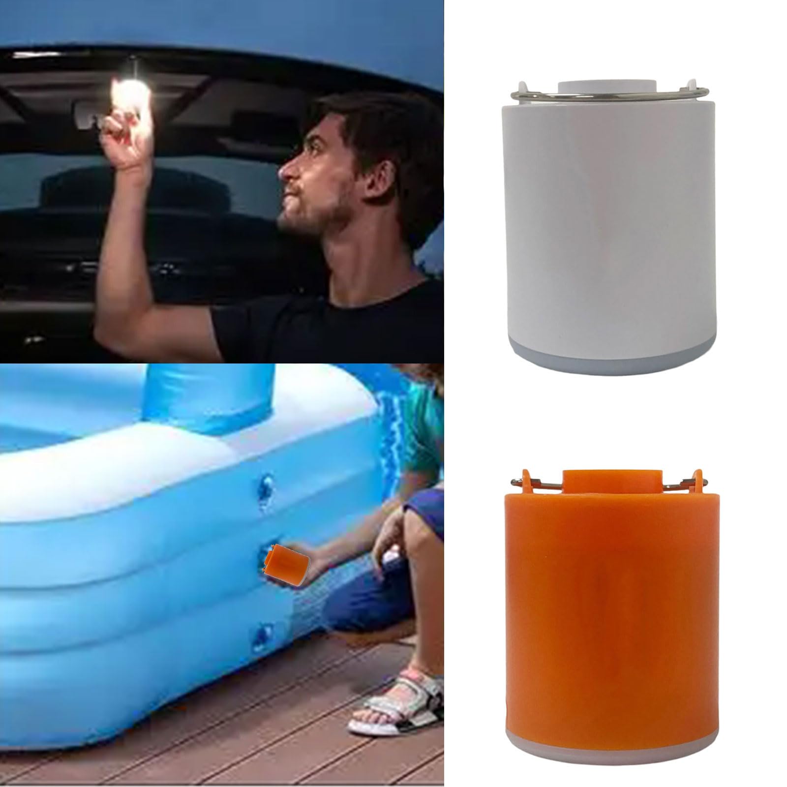 Bombas infladoras Recargables con funcionalidad de luz de Campamento Brillante para Tiendas de campaña Kayaks y Aventuras Aire Inflador de neumáticos por vacío para Recargable